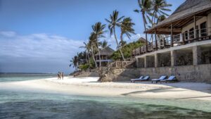 A beachfront resort in Zanzibar overlooking turquoise waters