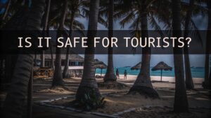 Beach police patrol in Nungwi Zanzibar near tourist area