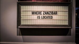 Map showing where Zanzibar is located off the coast of Tanzania in East Africa