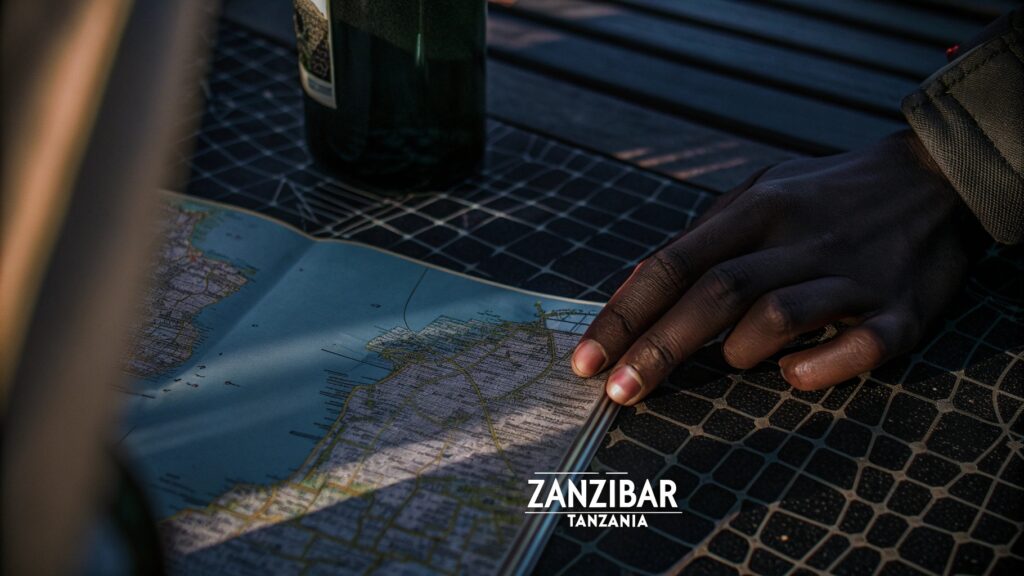 Zanzibar map showing its position in Tanzania